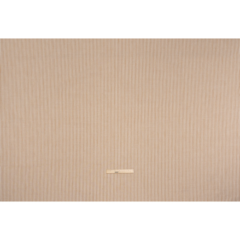 Recycled Polyester Blend Woven - Paprika Candy Stripes - British Imported