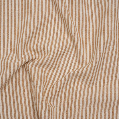 Recycled Polyester Blend Woven - Paprika Candy Stripes - British Imported