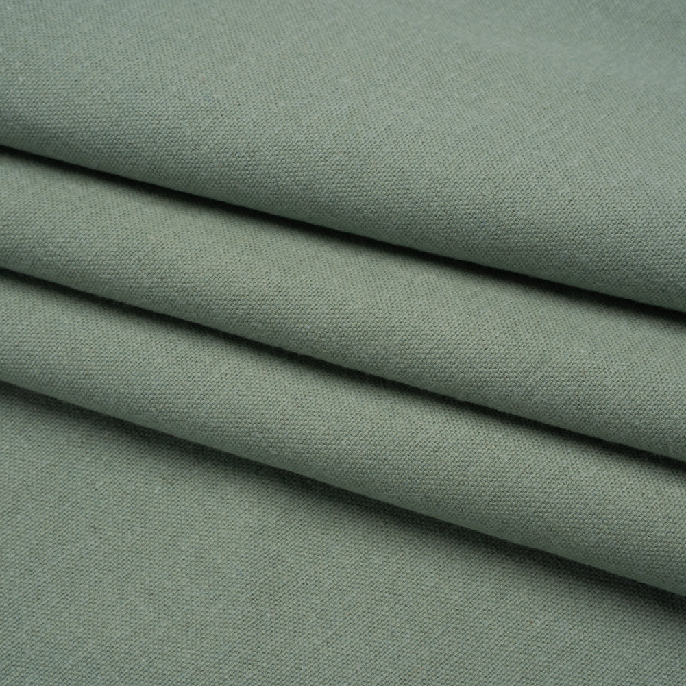 Double Wide Brushed Cotton and Linen Woven - Aqua - British Imported