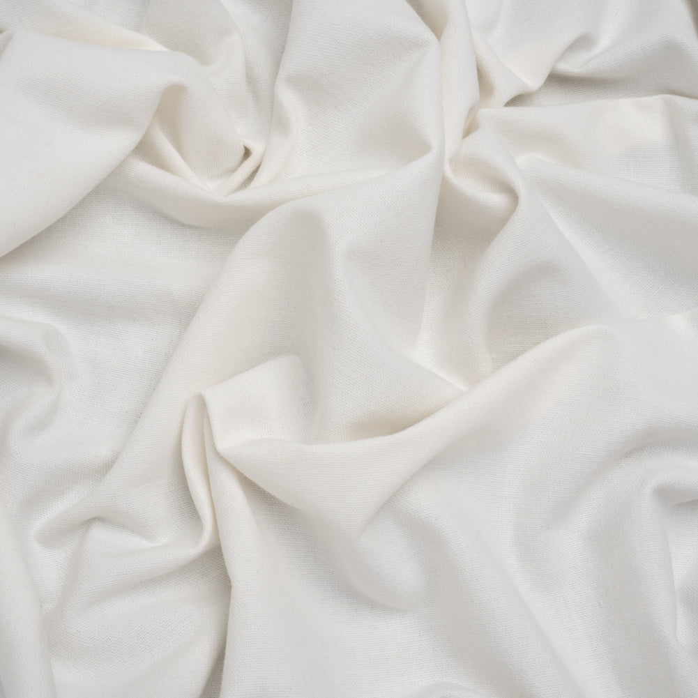 Brushed Cotton and Linen Woven - Chalk - British Imported