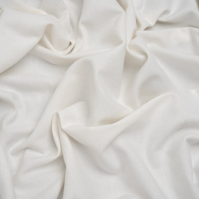 Brushed Cotton and Linen Woven - Chalk - British Imported