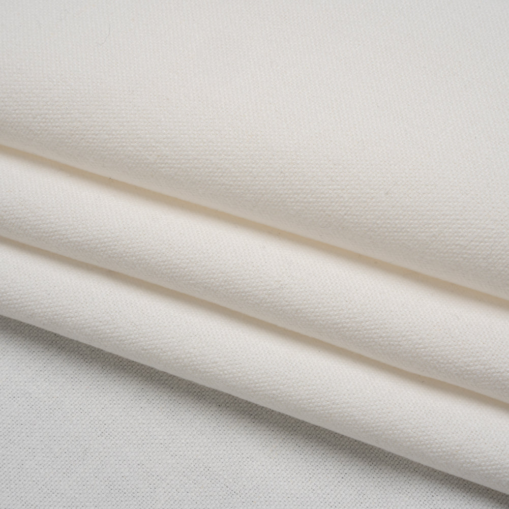 Double Wide Brushed Cotton and Linen Woven - Chalk - British Imported