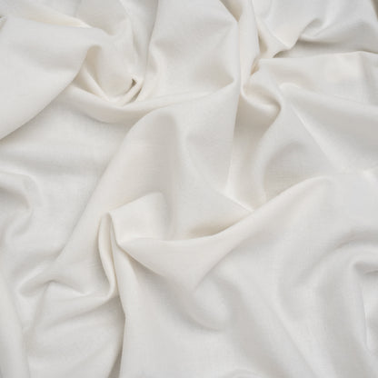 Double Wide Brushed Cotton and Linen Woven - Chalk - British Imported