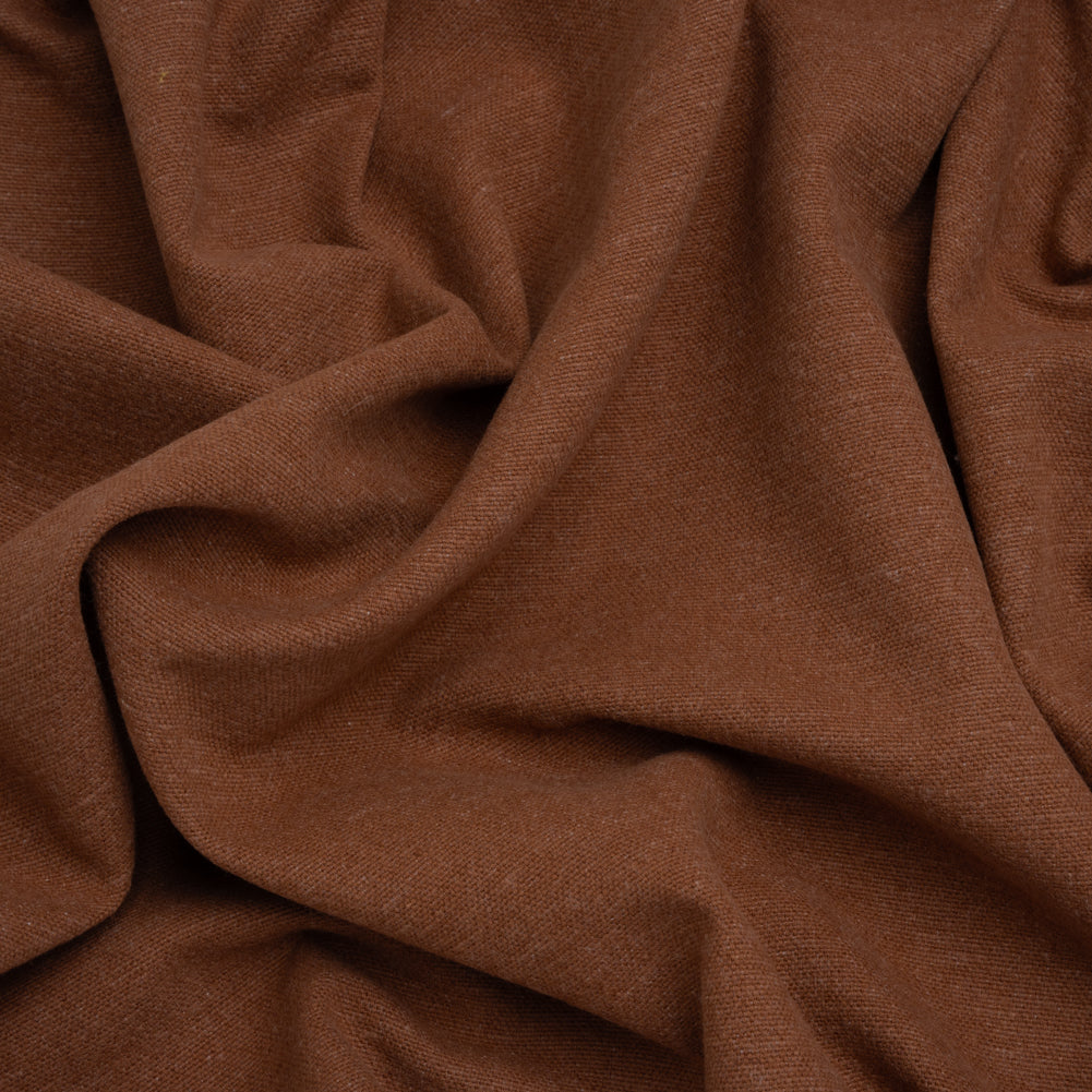 Double Wide Brushed Cotton and Linen Woven - Cinnamon - British Imported