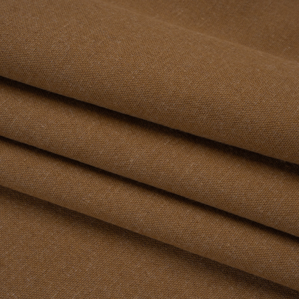 Double Wide Brushed Cotton and Linen Woven - Hazelnut - British Imported
