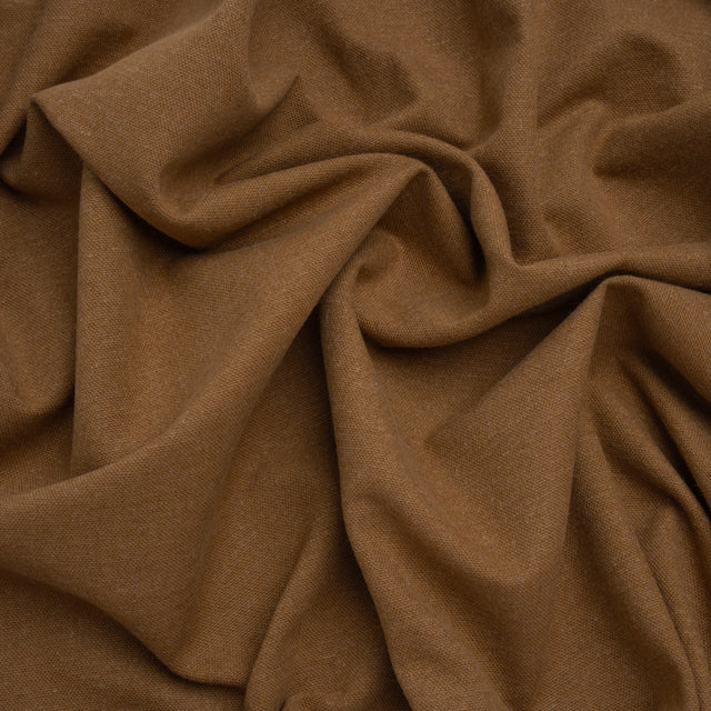 Double Wide Brushed Cotton and Linen Woven - Hazelnut - British Imported
