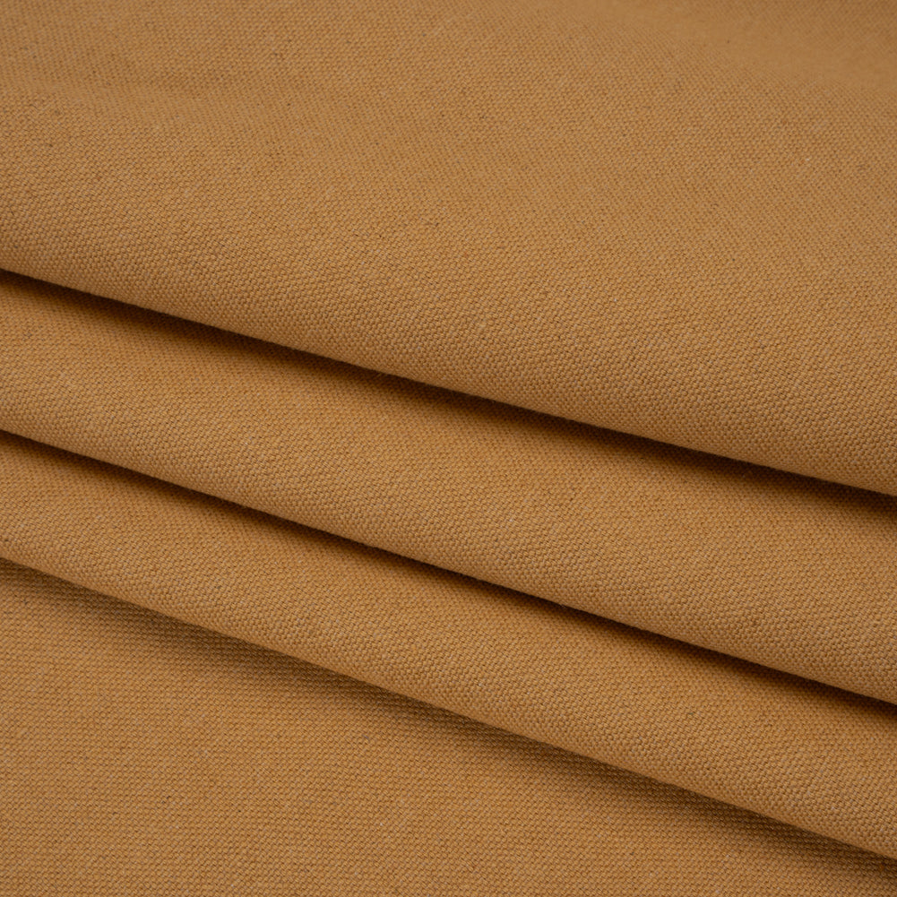 Brushed Cotton and Linen Woven - Honey - British Imported