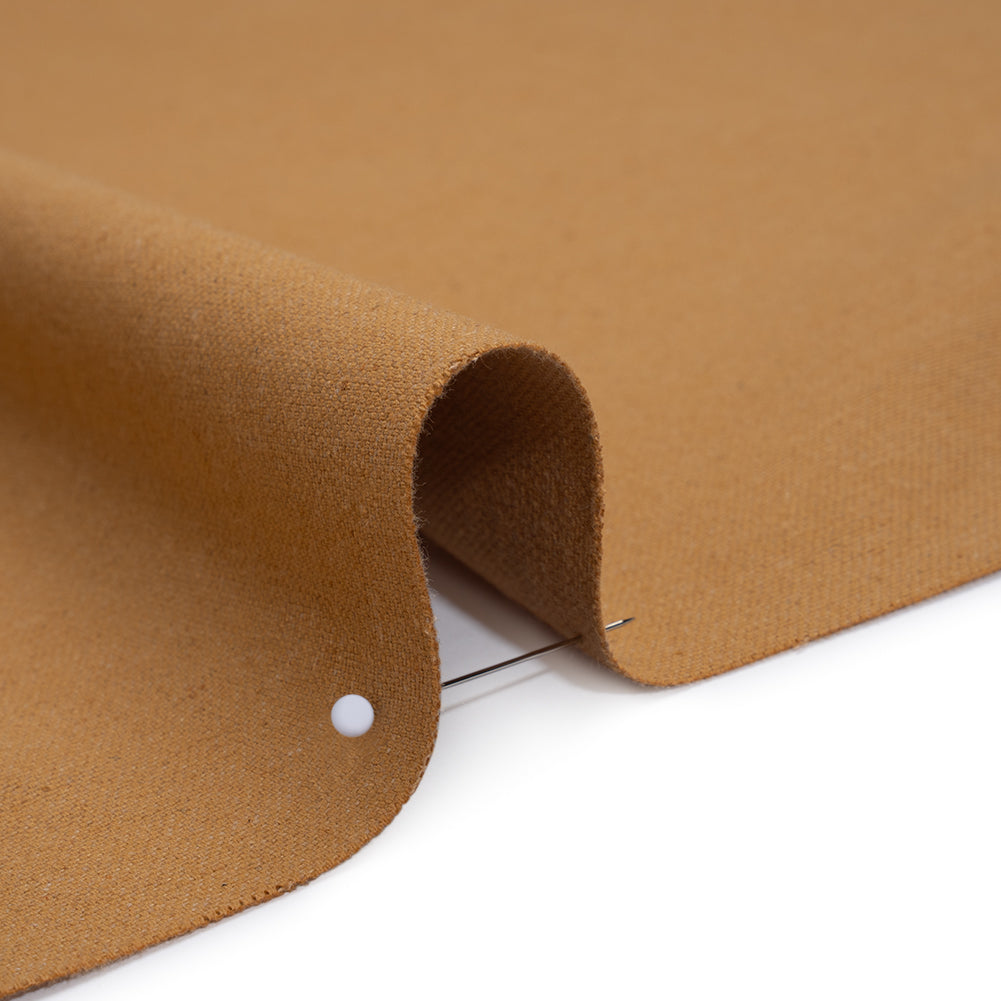 Brushed Cotton and Linen Woven - Honey - British Imported