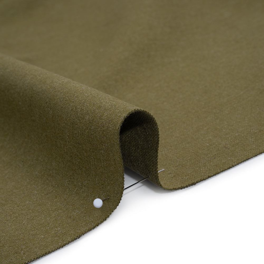 Brushed Cotton and Linen Woven - Moss - British Imported