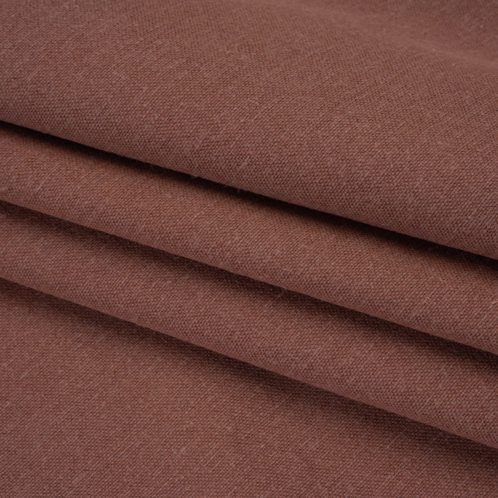 Brushed Cotton and Linen Woven - Mulberry - British Imported