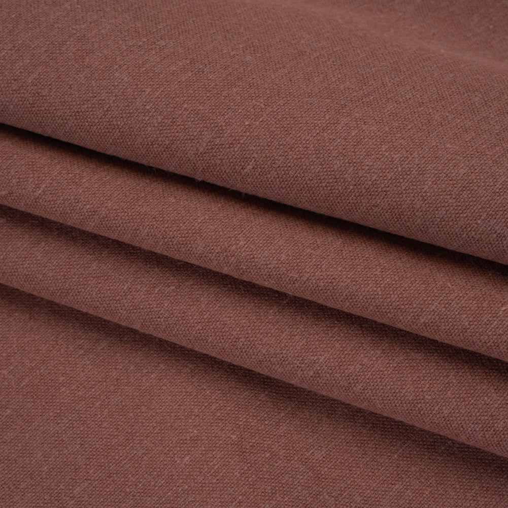Double Wide Brushed Cotton and Linen Woven - Mulberry - British Imported