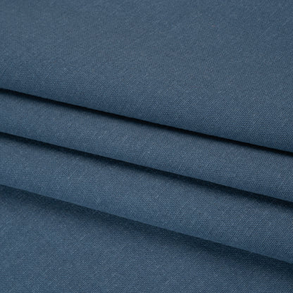 Brushed Cotton and Linen Woven - Navy - British Imported