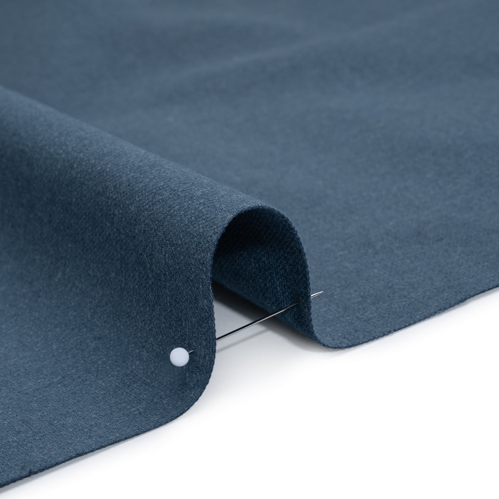 Brushed Cotton and Linen Woven - Navy - British Imported