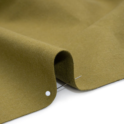 Brushed Cotton and Linen Woven - Olive - British Imported