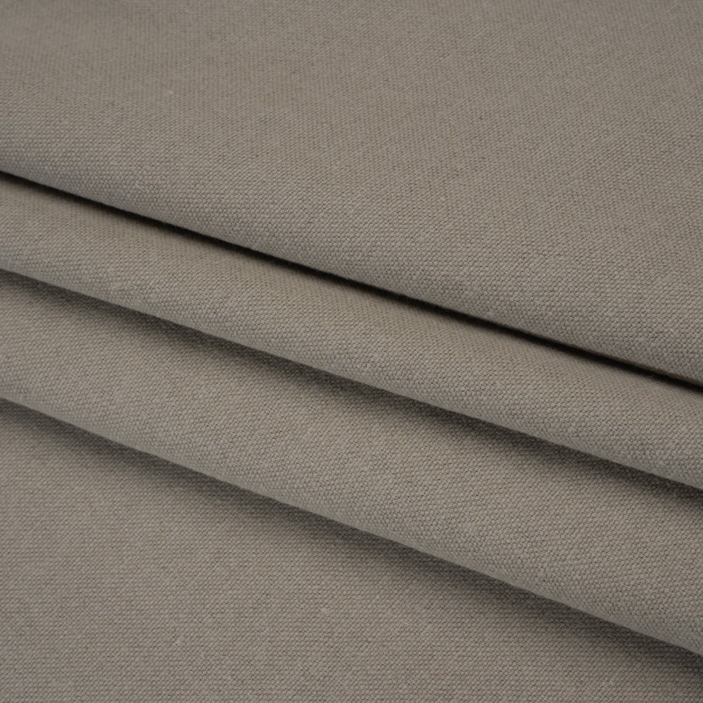 Brushed Cotton and Linen Woven - Pebble - British Imported