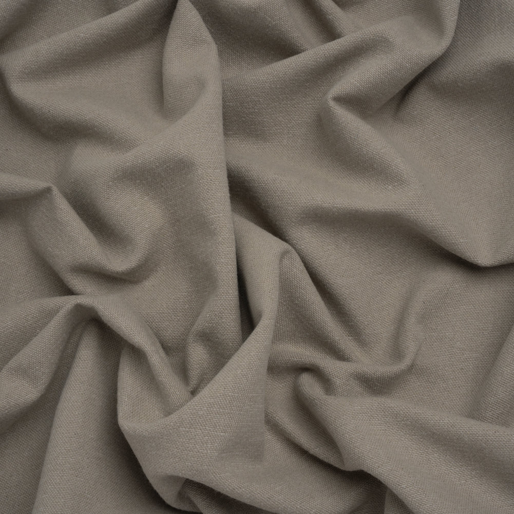Brushed Cotton and Linen Woven - Pebble - British Imported