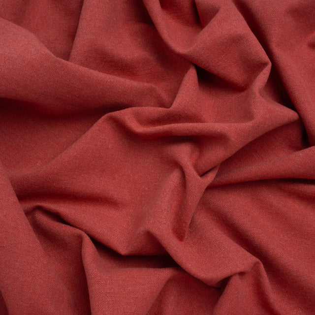Double Wide Brushed Cotton and Linen Woven - Raspberry - British Imported