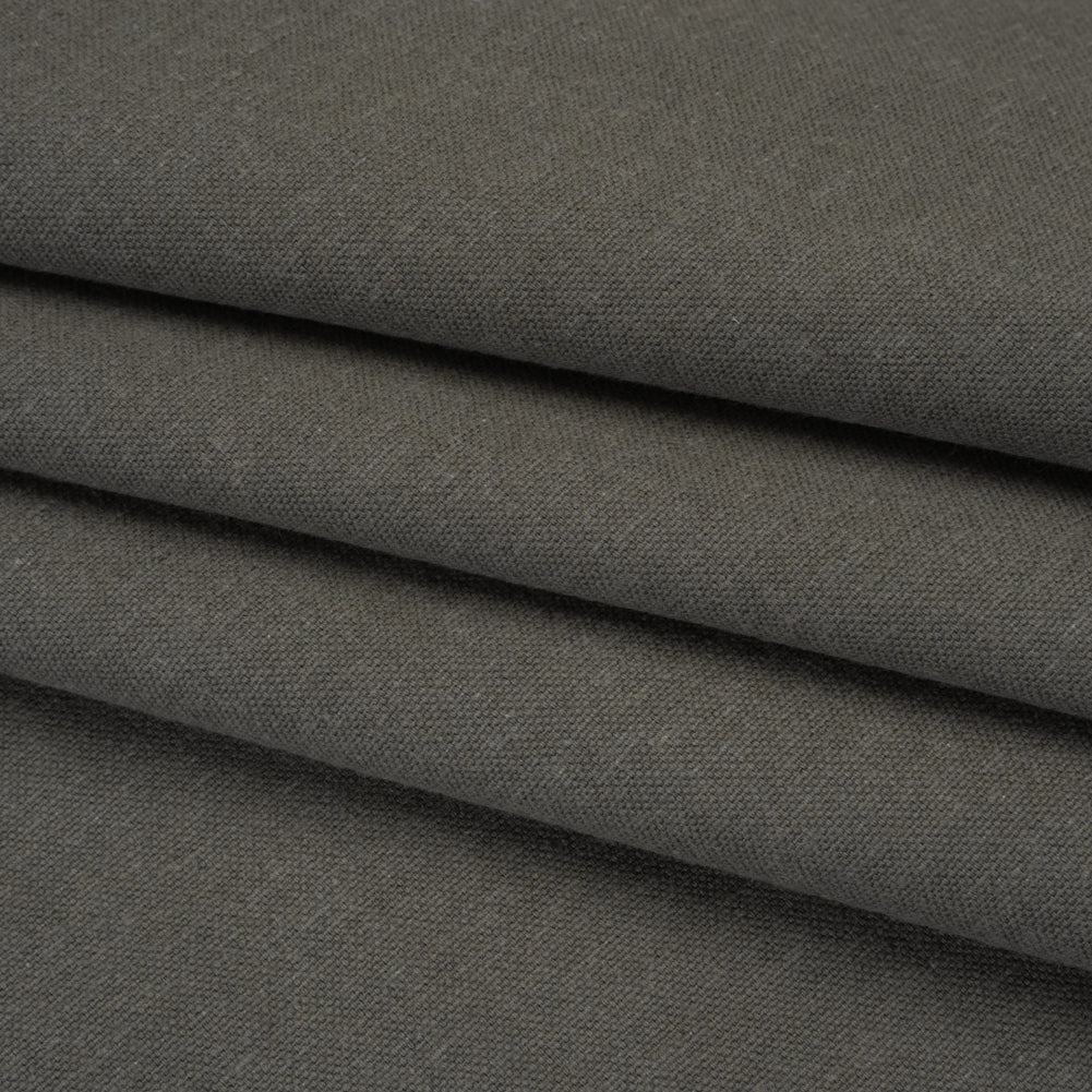 Brushed Cotton and Linen Woven - Slate - British Imported