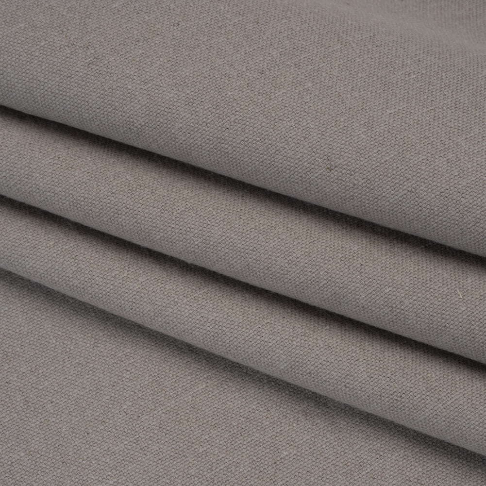 Brushed Cotton and Linen Woven - Smoke - British Imported