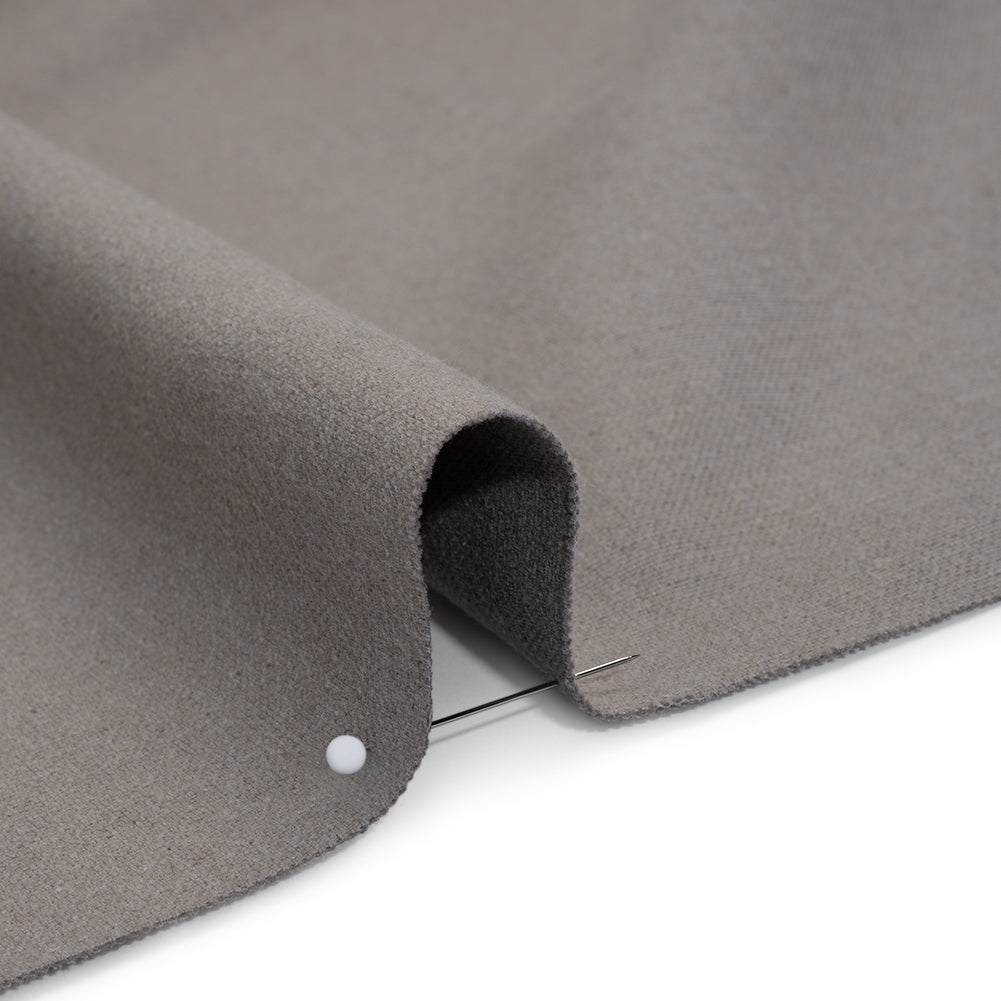 Brushed Cotton and Linen Woven - Smoke - British Imported
