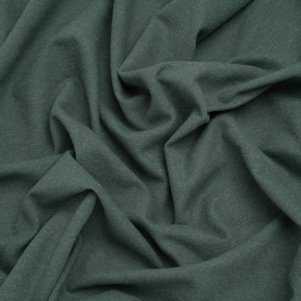 Double Wide Brushed Cotton and Linen Woven - Teal - British Imported
