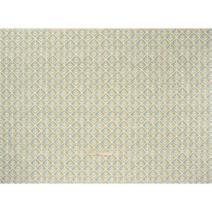 Brushed Cotton and Linen Canvas Print - Pistachio Leaves in Diamonds - British Imported