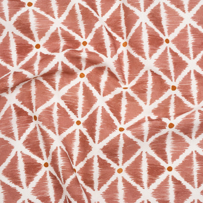 Brushed Cotton and Linen Canvas Print - Berry Sketched Lattice with Dots - British Imported