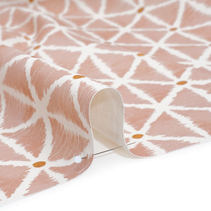 Brushed Cotton and Linen Canvas Print - Plaster Sketched Lattice with Dots - British Imported