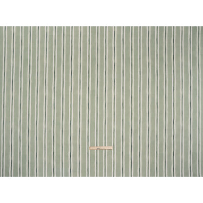 Brushed Cotton and Linen Canvas Print - Aloe Painted Stripes - British Imported