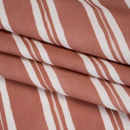Brushed Cotton and Linen Canvas Print - Berry Painted Stripes - British Imported