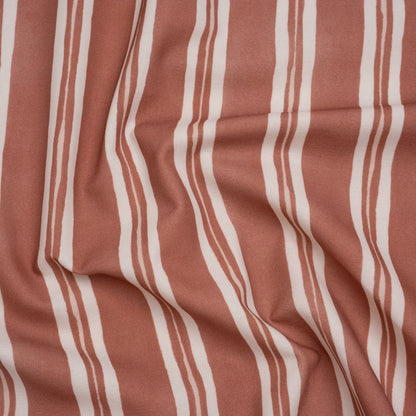 Brushed Cotton and Linen Canvas Print - Berry Painted Stripes - British Imported