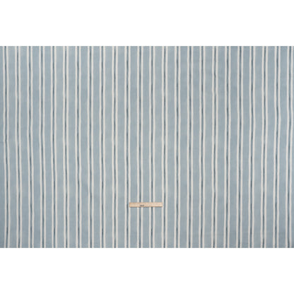 Brushed Cotton and Linen Canvas Print - Chambray Painted Stripes - British Imported