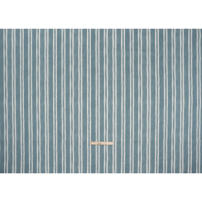 Brushed Cotton and Linen Canvas Print - Denim Painted Stripes - British Imported