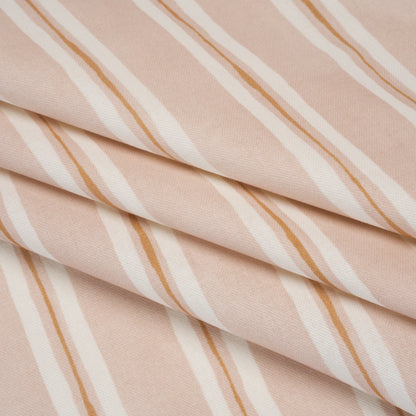 Brushed Cotton and Linen Canvas Print - Plaster Painted Stripes - British Imported