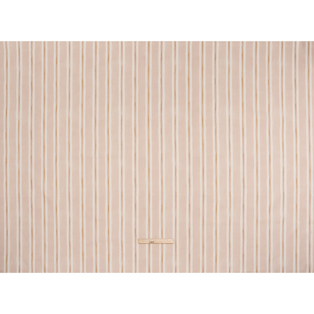 Brushed Cotton and Linen Canvas Print - Plaster Painted Stripes - British Imported