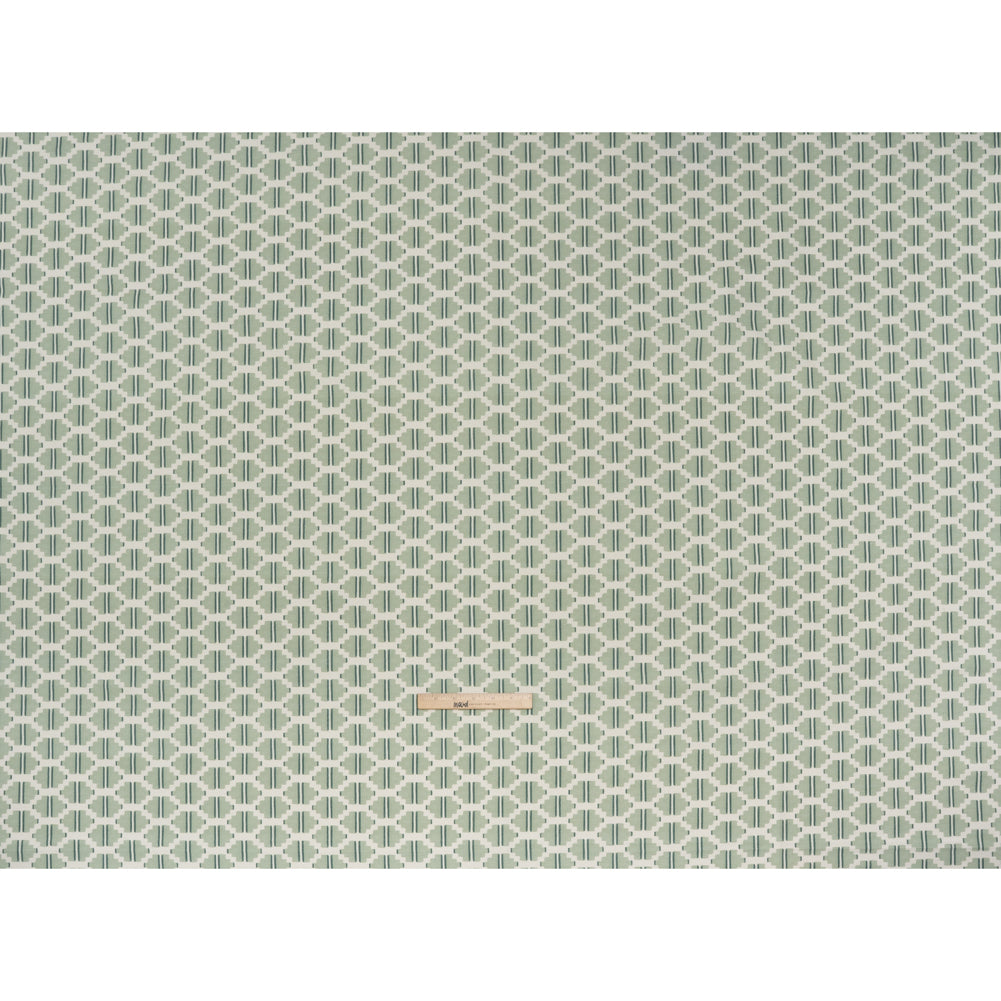 Brushed Cotton and Linen Canvas Print - Aloe Blocky Diamonds - British Imported
