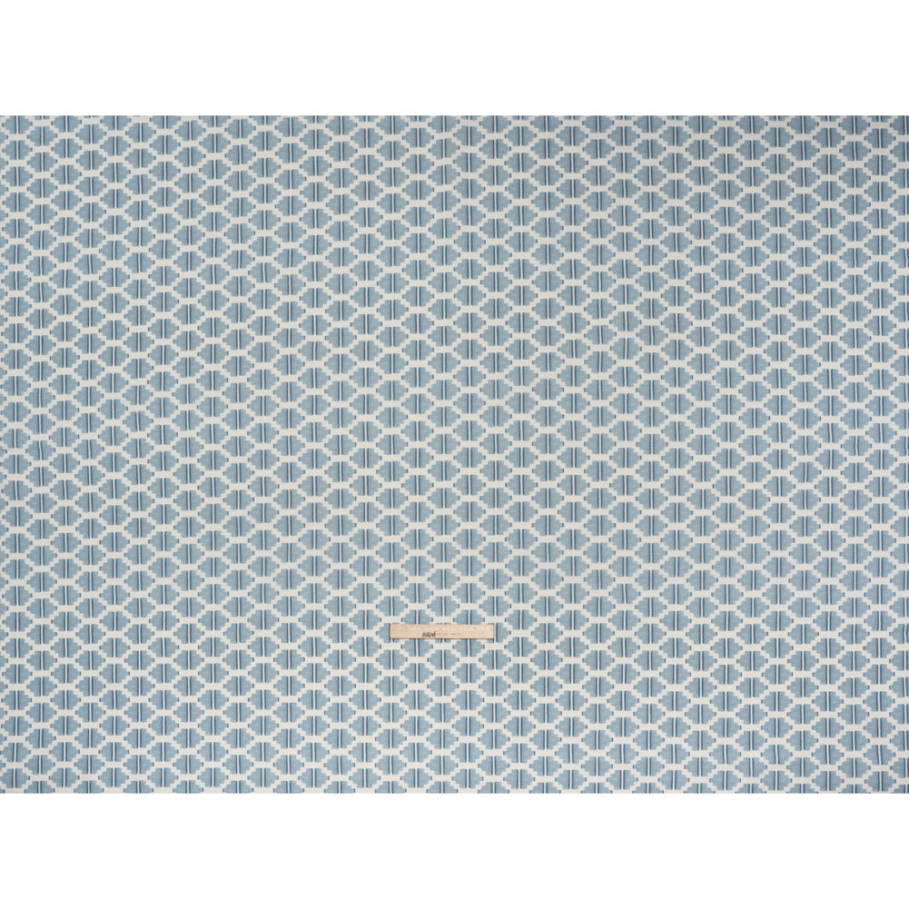 Brushed Cotton and Linen Canvas Print - Marine Blocky Diamonds - British Imported