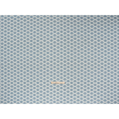Brushed Cotton and Linen Canvas Print - Marine Blocky Diamonds - British Imported