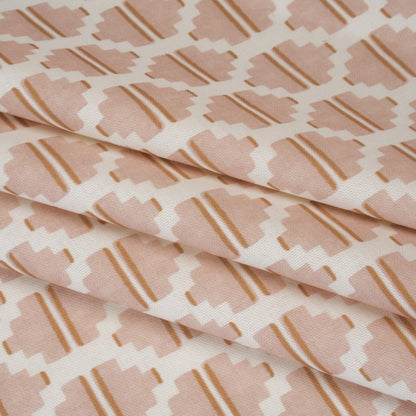 Brushed Cotton and Linen Canvas Print - Plaster Blocky Diamonds - British Imported