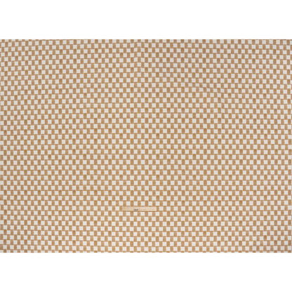 Brushed Cotton and Linen Canvas Print - Gold Painterly Striped Check - British Imported