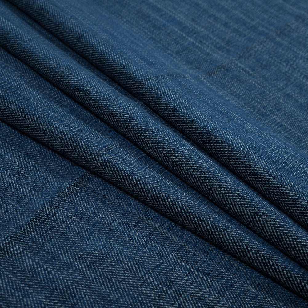 British Indigo Herringbone Chenille Folded