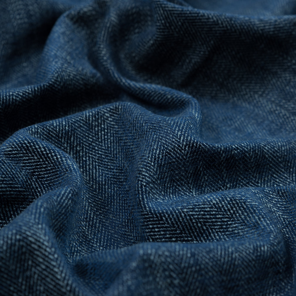 British Indigo Herringbone Chenille Detail
