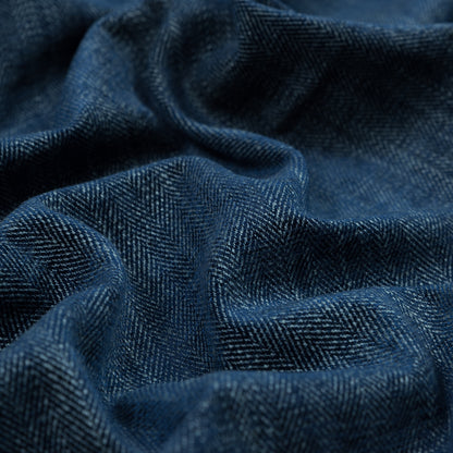 British Indigo Herringbone Chenille Detail