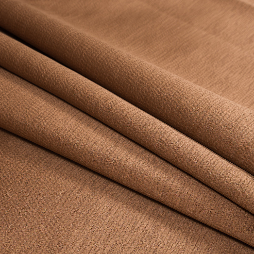 Luminous Textural Polyester Woven - Rust - British Imported Folded