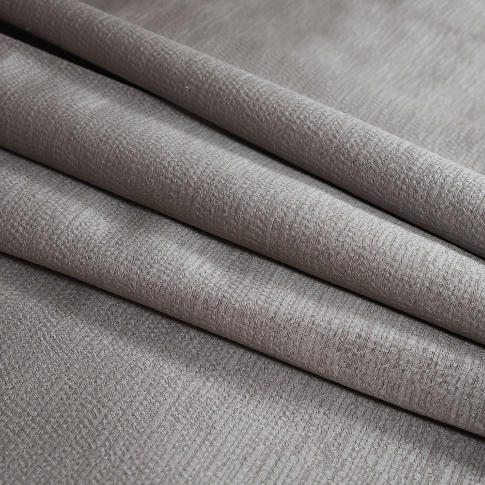Luminous Textural Polyester Woven - Fog - British Imported Folded