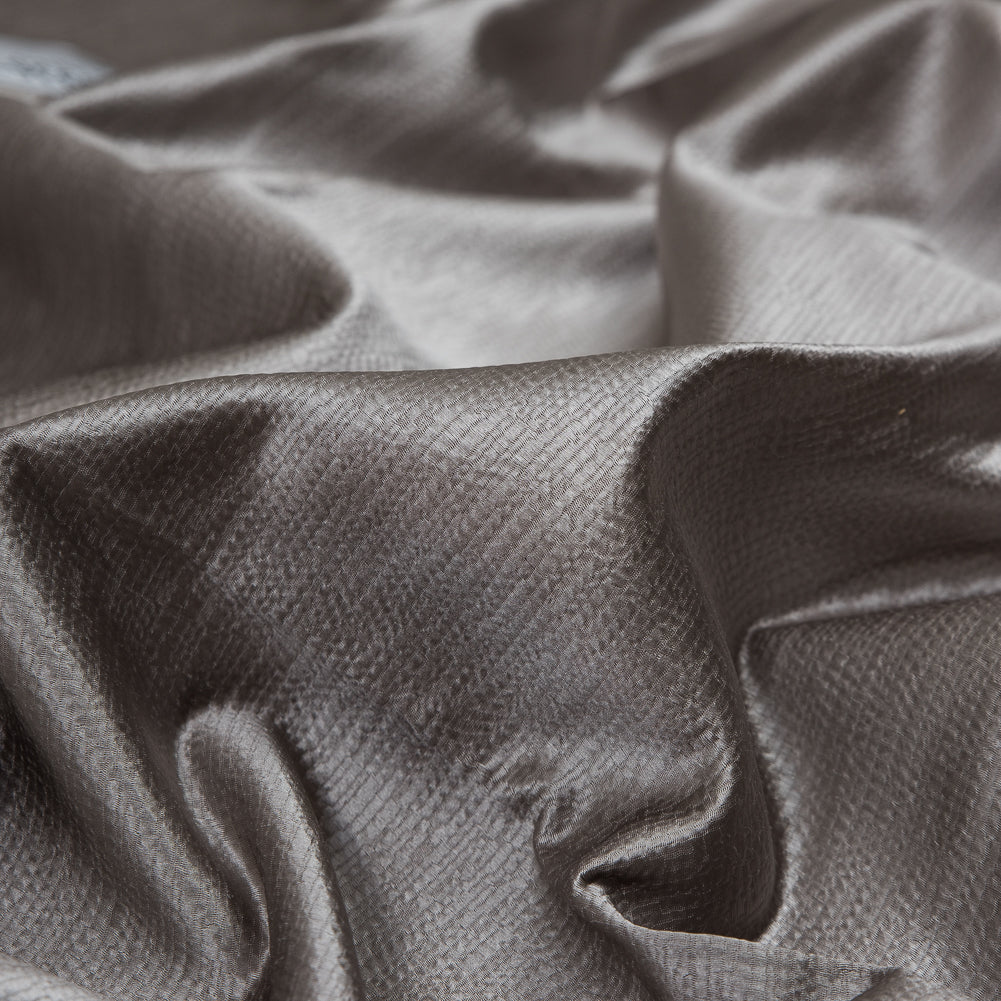 Luminous Textural Polyester Woven - Fog - British Imported Detail
