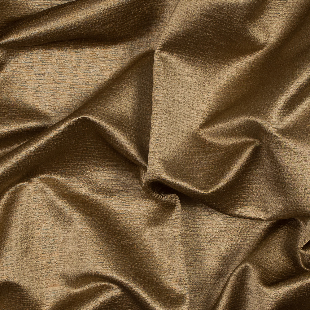 Luminous Textural Polyester Woven - Gold - British Imported