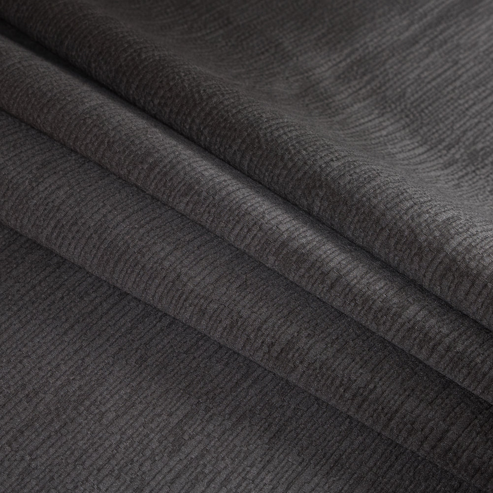 Luminous Textural Polyester Woven - Gray - British Imported Folded
