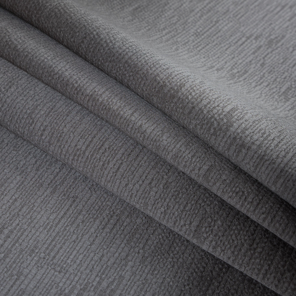Luminous Textural Polyester Woven - Mercury - British Imported Folded