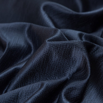 Luminous Textural Polyester Woven - Indigo - British Imported Detail